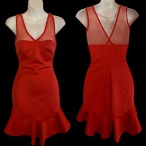 Peach dress with mesh straps